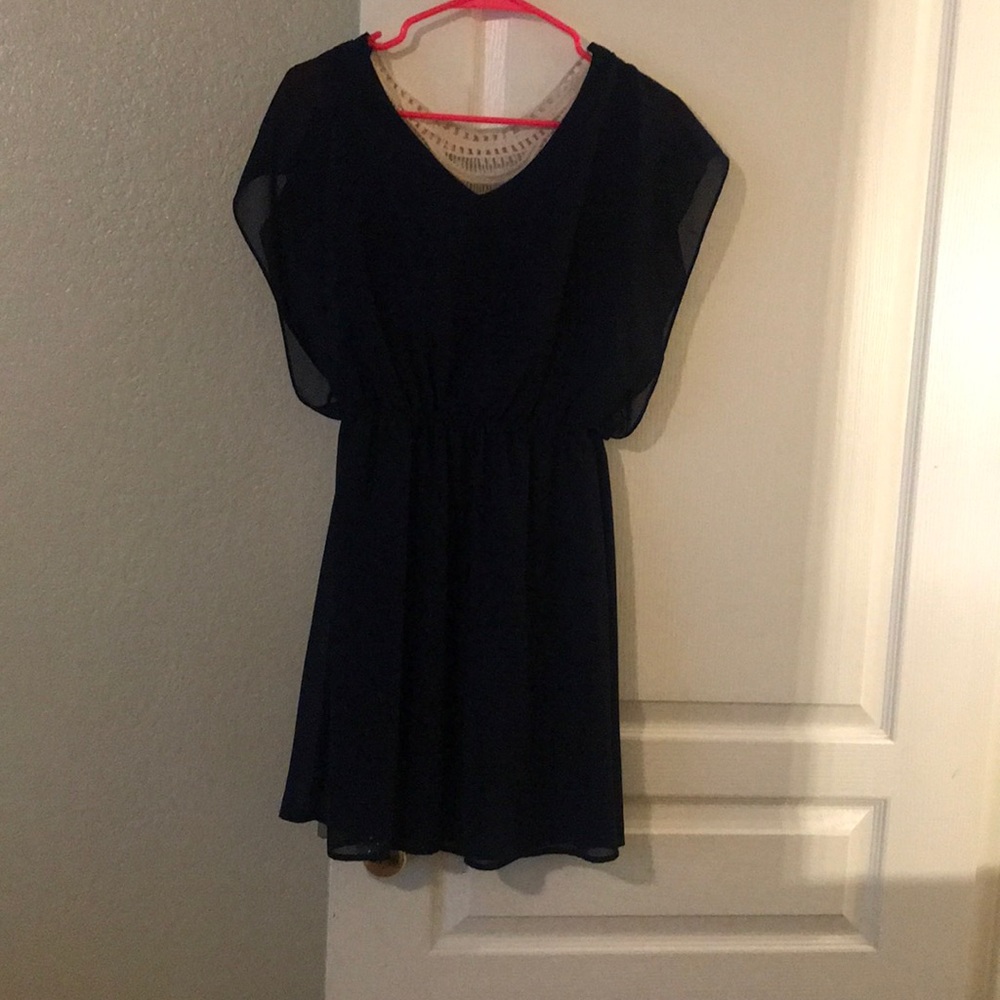 Navy crepe dress